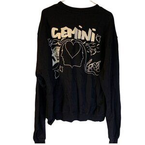 Good American Women's Gemini Zodiac Collection Sweatshirt Size XL Black Cotton